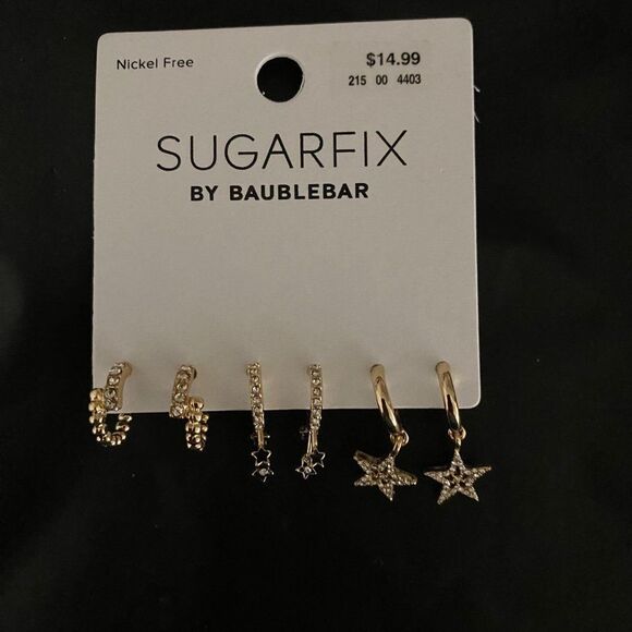 Sugarfix by BaubleBar Three Hoop Star Earrings Gifts NEW - Picture 7 of 7